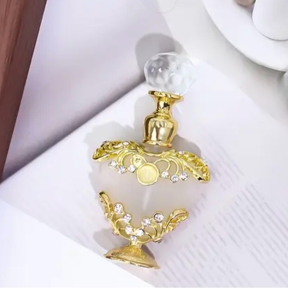 Vintage Miniature Rhinestone-Encrusted Heart Perfume Bottle - Picture 4 of 4